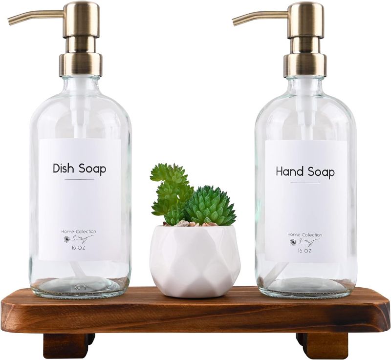 Photo 1 of *****STOCK IMAGE FOR SAMPLE*****
Halomoon Glass Soap Dispenser with Tray 16.9 OZ 