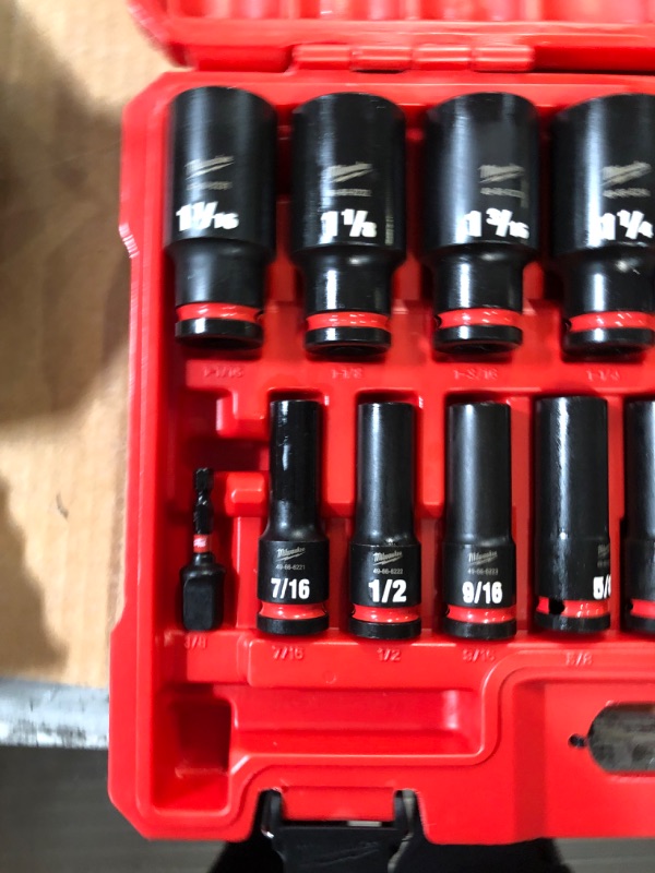 Photo 3 of SHOCKWAVE 1/2 in. Drive SAE Deep Well 6 Point Impact Socket Set (18-Piece)