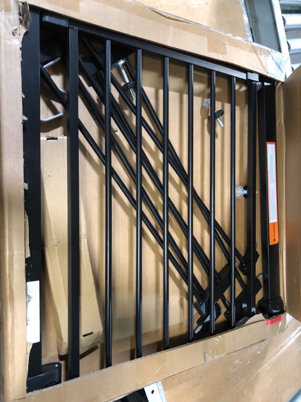 Photo 1 of Babelio Metal Baby Gate, 29-48'' Easy Install Pet Gate, Extra Wide Walk Thru Child Safety Gate with Door,Black Black 29-48 Inch