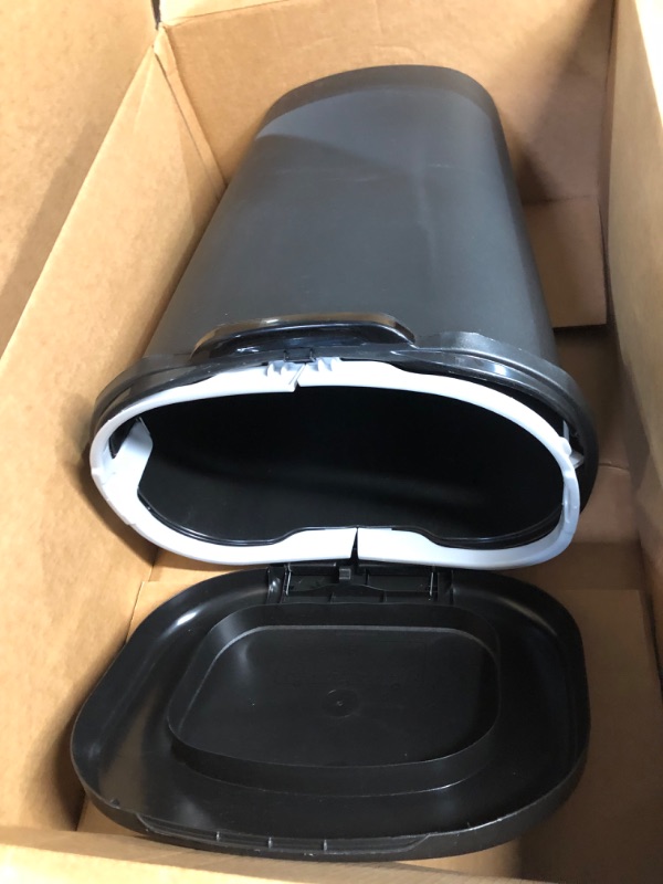Photo 1 of ***USED - LID DOESN'T CLOSE ALL THE WAY - SEE PICTURES - SCRATCHED***
Rubbermaid 13 gal. Black Touch Top Wastebasket