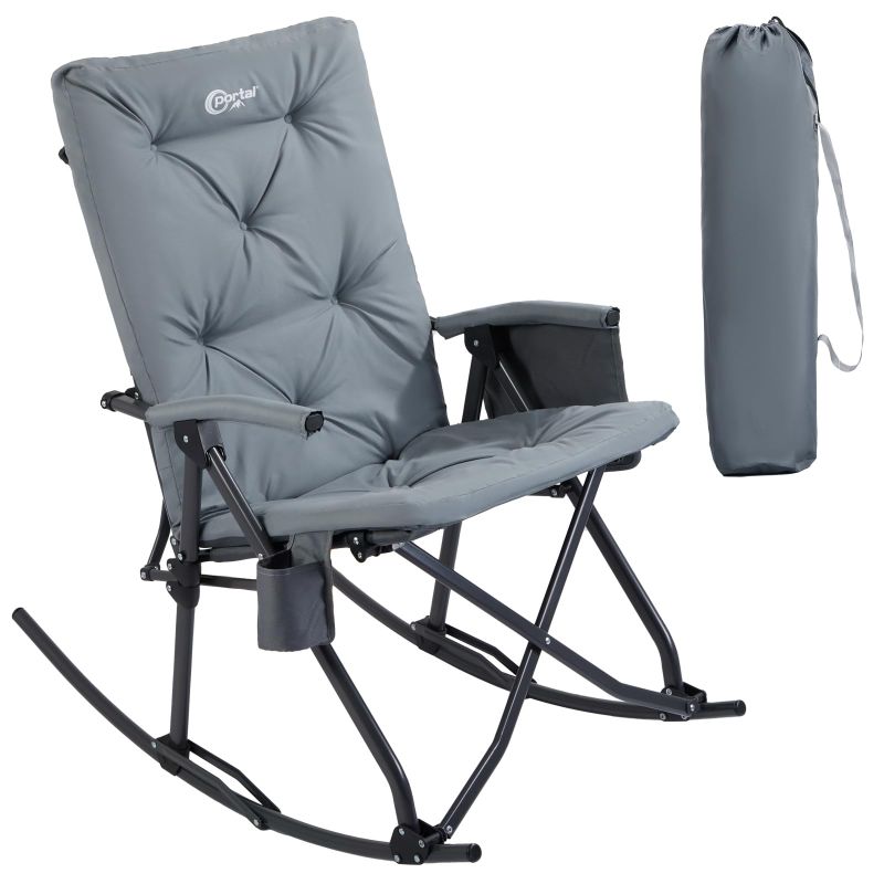 Photo 1 of ***USED - CARRYING CASE TORN - SEE PICTURES***
PORTAL Folding Rocking Chair Indoor & Outdoor Thick Padded Rocking Recliner Chair Portable