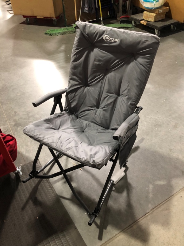 Photo 2 of ***USED - CARRYING CASE TORN - SEE PICTURES***
PORTAL Folding Rocking Chair Indoor & Outdoor Thick Padded Rocking Recliner Chair Portable