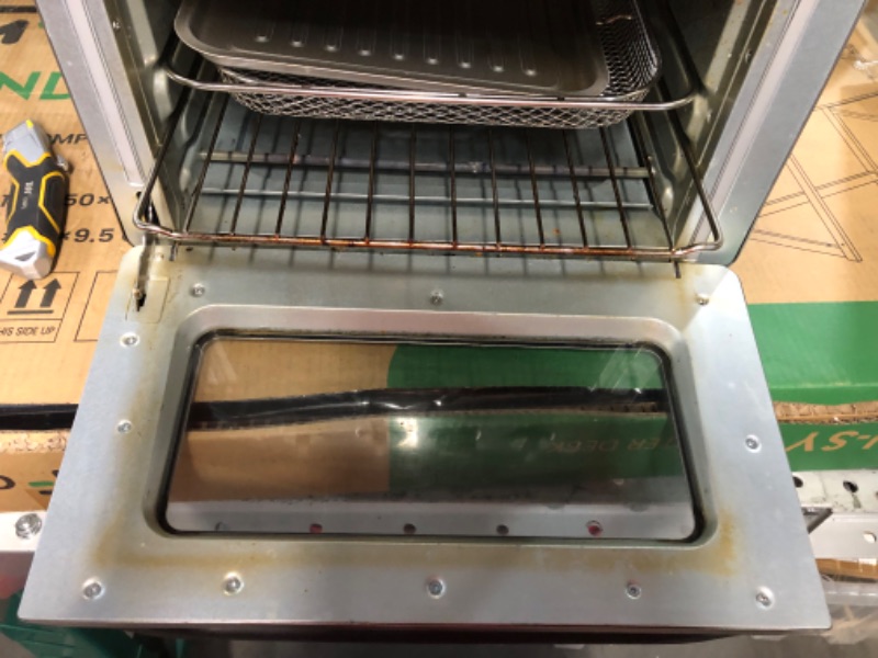 Photo 5 of ***HEAVILY USED AND DIRTY - DENTED AND SCRATCHED - SEE PICTURES***
Toaster Oven Air Fryer Combo, AUMATE Kitchen in the box Countertop Convection Oven 19 QT, Stainless Steel Silver