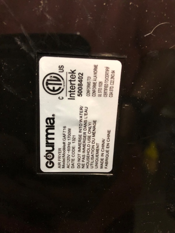 Photo 5 of **READ NOTES, MINOR DAMAGE**
Gourmia Air Fryer Oven Digital Display 7 Quart Large AirFryer Cooker