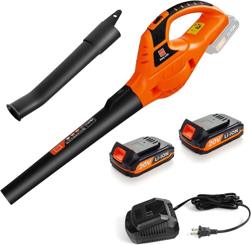 Photo 1 of **SEE NOTES**
Cordless Leaf Blower,20V Handheld Electric Leaf Blower with 2 x 2.0Ah Battery & Fast Charger, 2 Speed Mode, Lightweight Battery Powered Leaf Blowers for Lawn Care, Patio, Yard, Sidewalk
