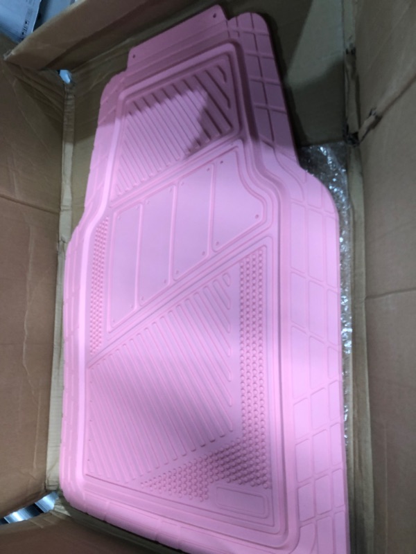 Photo 3 of CAR PASS Heavy Duty Rubber Floor Mats Pink 4-Piece Car Mat Set -