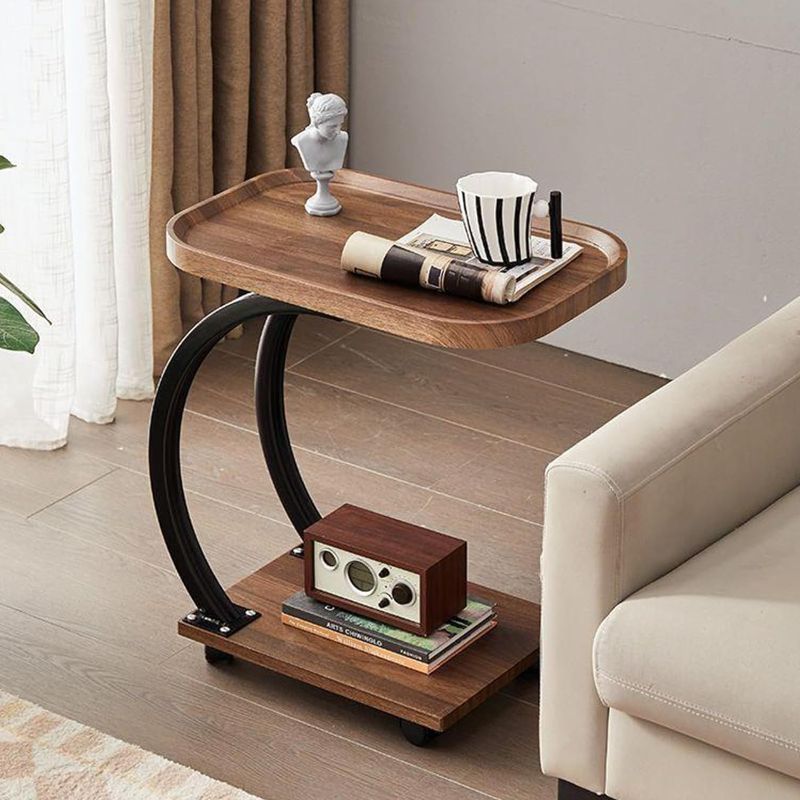 Photo 1 of  Table End Table, Couch Tables That Slide Under, C Shaped Side Table, Small Side Table, Narrow Table for Bedroom, End Tables Living Room, Couch Double Bent Tubes Large Tray