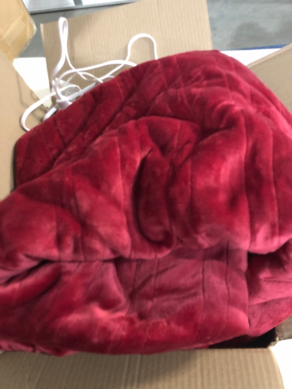 Photo 2 of *PHOTO REFERENCE*Electric Heated Twin Flannel Blanket 62"x84" RED