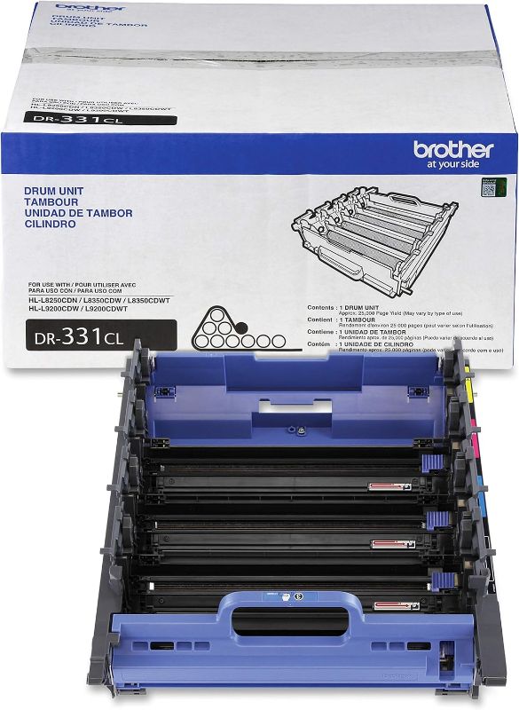 Photo 1 of Brother DR331CL Replacement-Drum Unit Set for HL-L8250, HL-L8350, MFC-L8600, MFC-L8850 Printers Drum Unit Cartridge