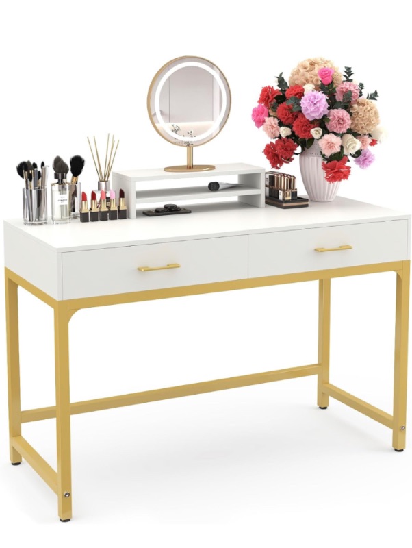 Photo 1 of  WESTREE Women Makeup Vanity Desk with 2 Drawers 