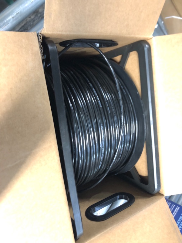 Photo 2 of Bulk Cat5e Cable 1000ft 24AWG Solid 4 Pair Cat5e Ethernet Cable, Unshielded Twisted Pair UTP 350MHz Internet Cable, Pull Box - Black 1000 ft Black