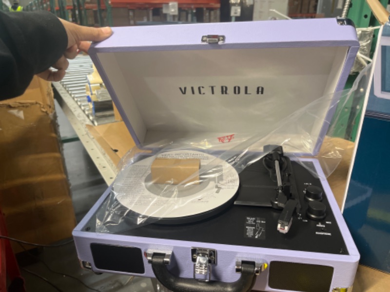 Photo 3 of Victrola Vintage 3-Speed Bluetooth Portable Suitcase Record Player with Built-in Speakers 