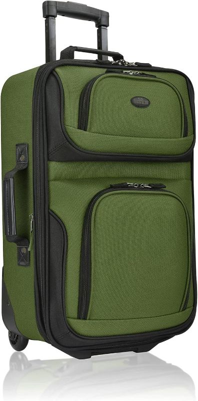 Photo 1 of ***USED - DAMAGED - FRAYED - SEE PICTURES***
U.S. Traveler Rio Rugged Fabric Expandable Carry-on Luggage, 2 Wheel Rolling Suitcase, Green, Set