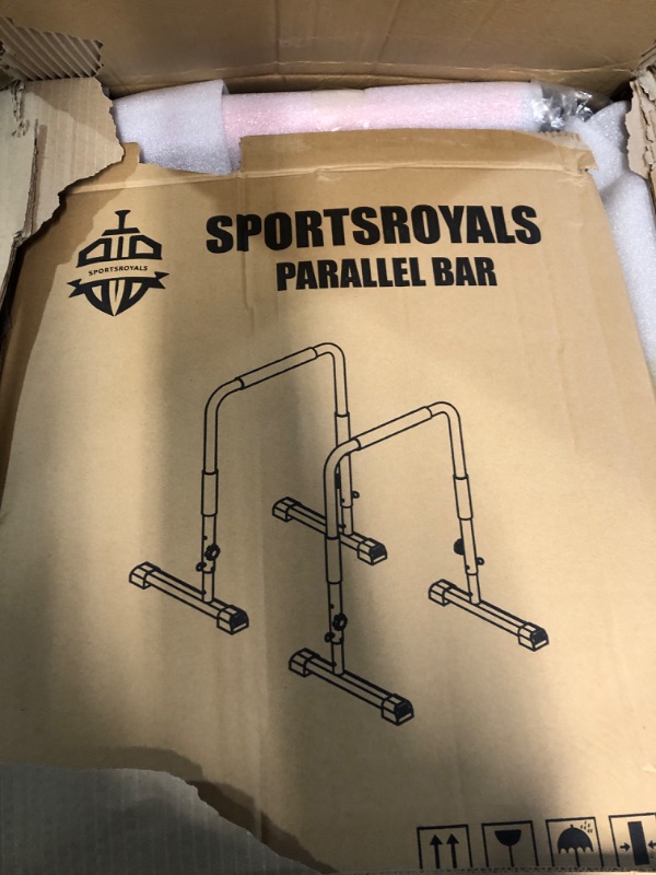Photo 2 of *** READ NOTES*** Sportsroyals Dip Bar, Adjustable Parallel Bars for Home Workout, Dip Station with (400/1200LBS) Loading Capacity red