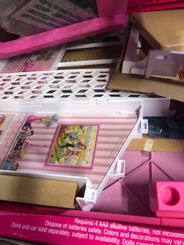 Photo 4 of Barbie DreamHouse Dollhouse with 70+ Accessories, Working Elevator & Slide, Transforming Furniture, Lights & Sounds Wheelchair Accessible Elevator