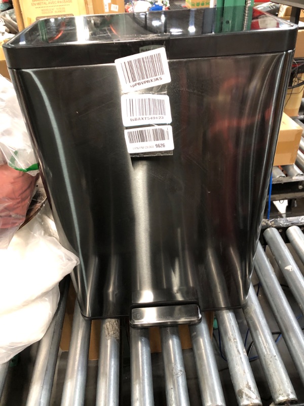 Photo 2 of (READ FULL POST) Rubbermaid Stainless Steel Metal Step-On Trash Can for Home and Kitchen, Charcoal, 12 Gallon, 2112520