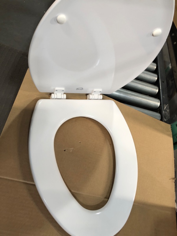 Photo 3 of **READ NOTES**
Bemis 1500EC 390 Lift-Off Wood Elongated Toilet Seat, 1 Pack, Cotton White Elongated 1-Pack Seat