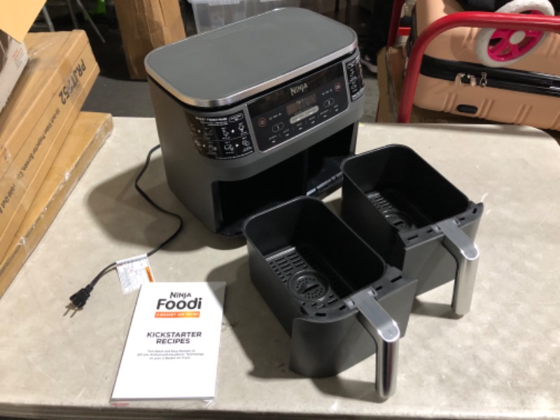 Photo 7 of ***HEAVILY USED AND DIRTY - RUSTED - SEE PICTURES***
Ninja DZ201 Foodi 8 Quart 6-in-1 DualZone 2-Basket Air Fryer with 2 Independent Frying Baskets, Grey