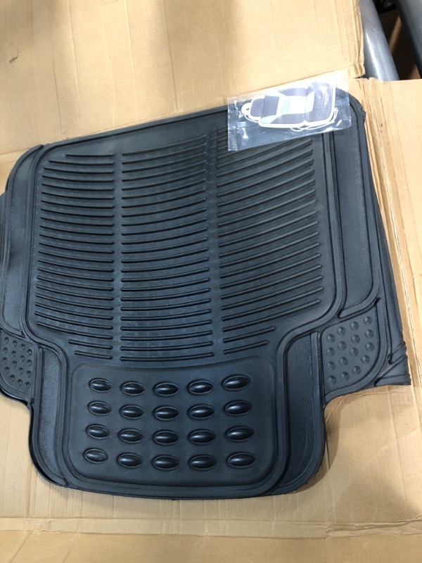 Photo 1 of FH Group F11306BLACKREAR Universal Fit Trimmable Non-Slip Vinyl Black Automotive Floor Mats fits most Cars, SUVs, and Trucks - Rear Set Black - Rear