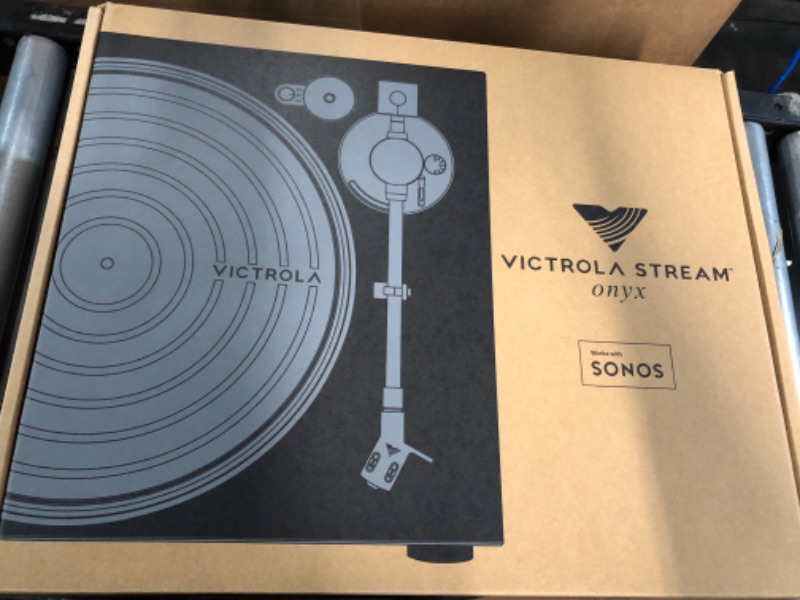 Photo 6 of (READ FULL POST) Victrola Stream Onyx Turntable - 33-1/3 & 45 RPM Vinyl Record Player, Works with Sonos Wirelessly, High Precision Magnetic Cartridge, Semi-Automatic, Multiple Connections, Black Matte Finish Record Player Stream