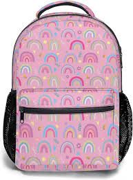 Photo 1 of aportt Pink Backpack- Cute Rainbow Kawaii Durable Casual Basic Kids Bookbag 