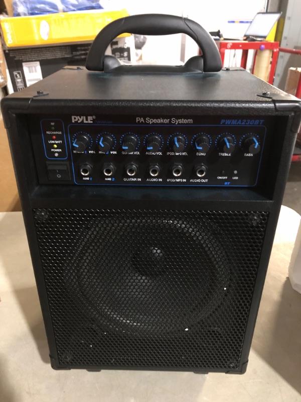 Photo 6 of ***MISSING MIC***
Pyle Wireless Portable PA System-400W Bluetooth Compatible Rechargeable Battery Powered Outdoor Sound Stereo Speaker w/Handle, Wheels