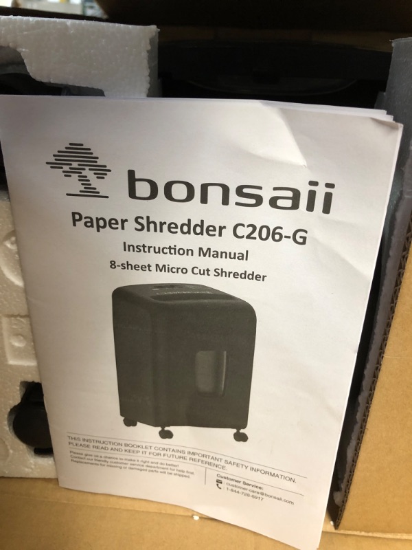 Photo 3 of Bonsaii 8 Sheet High Security Micro Cut Paper Shredder with 4 Gallon Pullout Basket