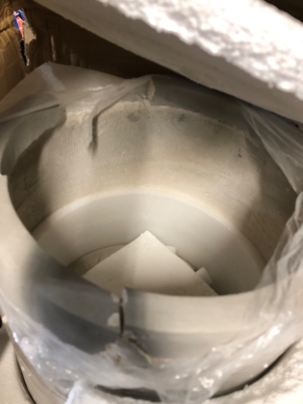 Photo 1 of **CRACKED/BROKEN ON TOP (SHOWN IN PHOTOS) **  Kante ,15.7" DiaConcrete Outdoor Modern Cylindrical Planters Set of 1, Weathered Concrete - PACK OF 1  