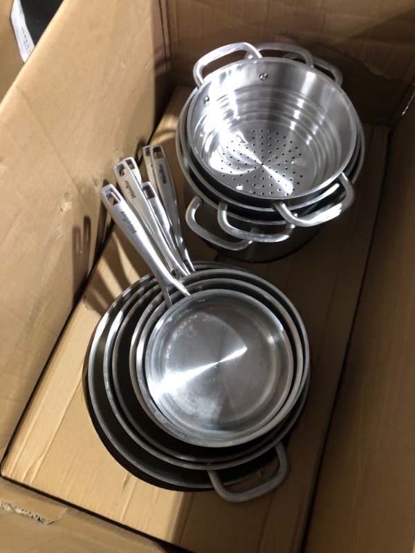 Photo 4 of ***USED - DIRTY - DENTED***
Mueller Pots and Pans Set 17-Piece, Ultra-Clad Pro Stainless Steel Cookware Set