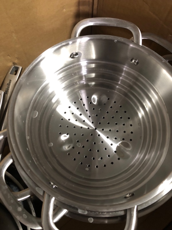 Photo 6 of ***USED - DIRTY - DENTED***
Mueller Pots and Pans Set 17-Piece, Ultra-Clad Pro Stainless Steel Cookware Set