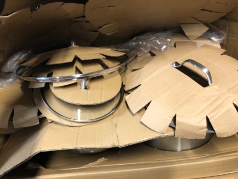 Photo 1 of ***USED - DIRTY - DENTED***
Mueller Pots and Pans Set 17-Piece, Ultra-Clad Pro Stainless Steel Cookware Set