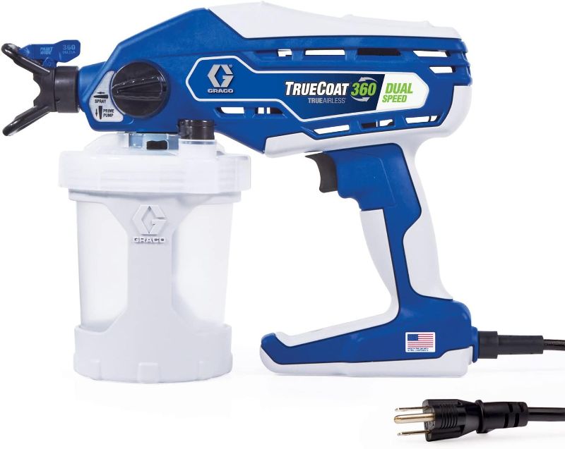 Photo 1 of **PARTS ONLY NO REFUNDS** Graco 26D281 TrueCoat 360 Dual Speed Paint Sprayer, Blue/White
