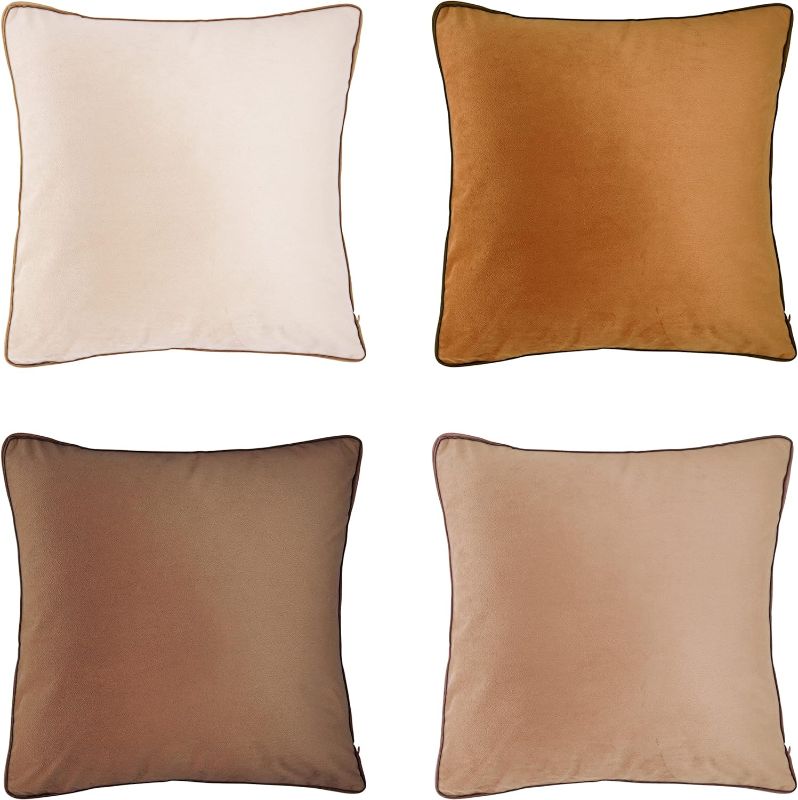 Photo 1 of * see images *
X.drmdesa Throw Pillow Covers Set of 4 Soft Velvet Modern Double-Sided Designs, (20x20 inch,Coffee/Brown)
