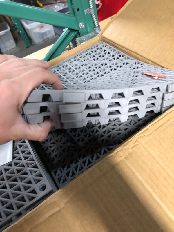 Photo 2 of ***USED - LIKELY MISSING PARTS - UNABLE TO VERIFY FUNCTIONALITY***
Modular Interlocking Cushion, 50 Pack 12" x 12" Splicing Drainage Mats Gray