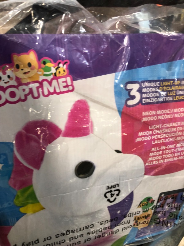 Photo 3 of Adopt Me! Neon Unicorn 12-Inch Light-Up Plush - Soft and Cuddly - Three Light-Up Modes - Directly from The #1 Game, Toys for Kids - Ages 6+