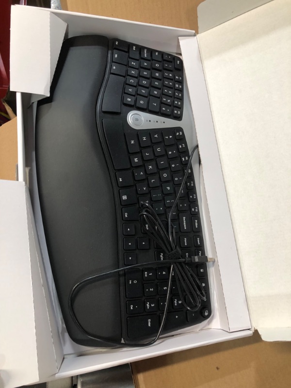 Photo 3 of Nulea Ergonomic Keyboard, Wired Split Keyboard with Pillowed Wrist and Palm Support, Featuring Dual USB Ports, Natural Typing Keyboard 