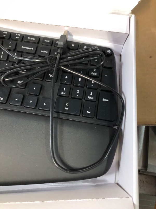 Photo 4 of Nulea Ergonomic Keyboard, Wired Split Keyboard with Pillowed Wrist and Palm Support, Featuring Dual USB Ports, Natural Typing Keyboard 