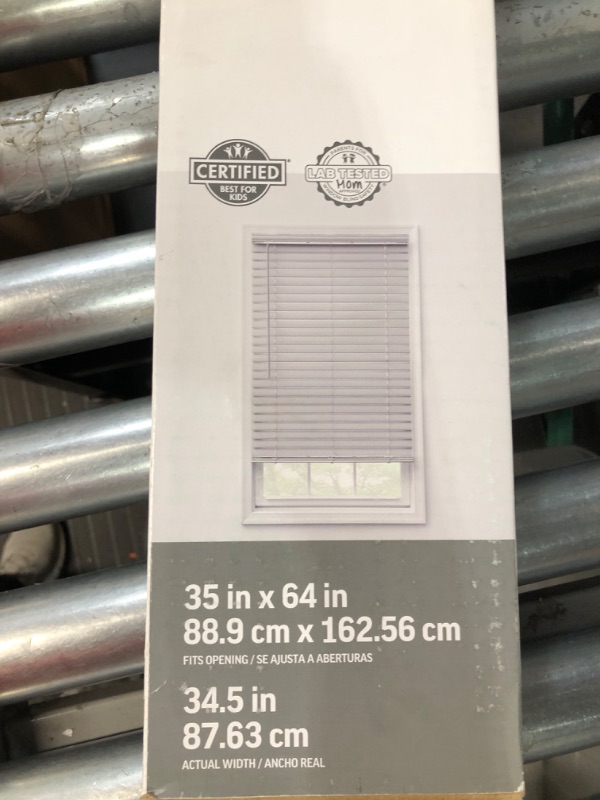 Photo 4 of **STOCK PHOTO ITEM SIMILAR** Project Source Premium 2-in Slat Width 35-in x 64-in Cordless Gray Vinyl Room Darkening Blinds