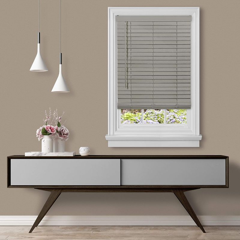 Photo 1 of **STOCK PHOTO ITEM SIMILAR** Project Source Premium 2-in Slat Width 35-in x 64-in Cordless Gray Vinyl Room Darkening Blinds