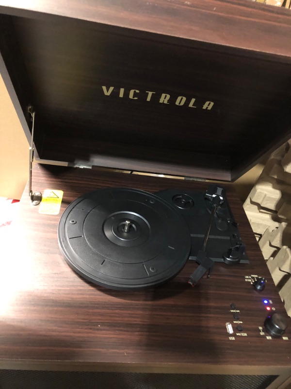 Photo 2 of Victrola VTA-75-ESP Liberty 5-in-1 Turntable Music EntertainmentCenter with Bluetooth Wireless FM Radio USB Recorder Wood (Espresso)