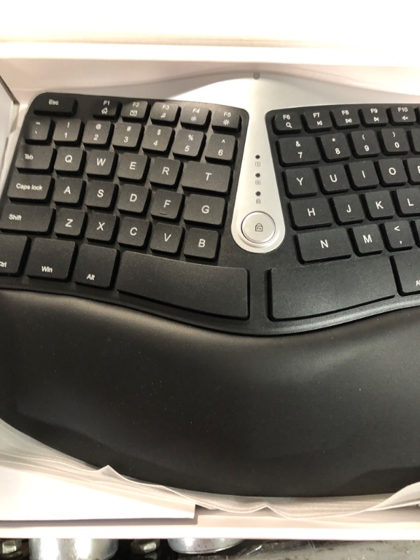 Photo 2 of Nulea Wireless Ergonomic Keyboard, 2.4G Split Keyboard with Cushioned Wrist and Palm Support, Arched Keyboard Design