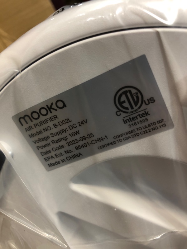 Photo 6 of ***PARTS ONLY/NON-RETURNABLE***
MOOKA Air Purifiers for Home Large Room up to 860ft², H13 True HEPA Air Filter for Home Large Room up to 860ft², H13 True HEPA Air Filter Cleaner, Odor Eliminator, Remove Allergies Smoke Dust Pollen Pet Dander, Night Light(