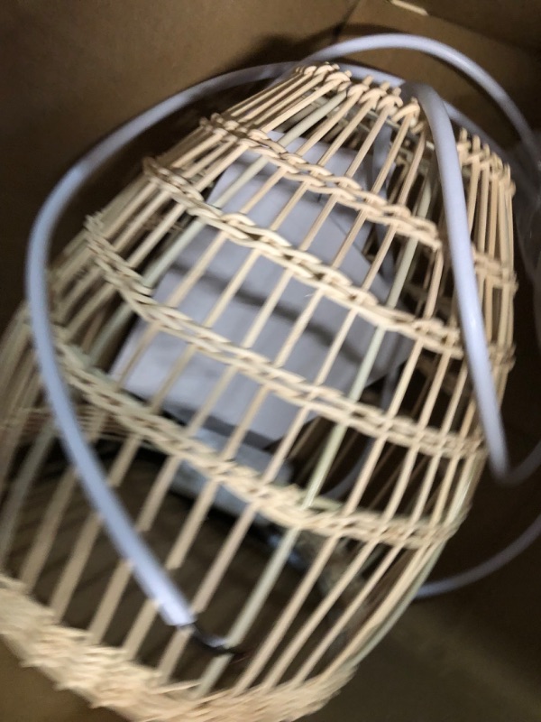 Photo 1 of *BROIKEN* *FOR PARTS* **NON REFUNDABLE** Arturesthome Rattan Woven Pendant Fixture Shades, Handmade Hanging Ceiling Lamp Crafts Lampshade - 35cmx35cm 35cm*35cm Natural Rattan