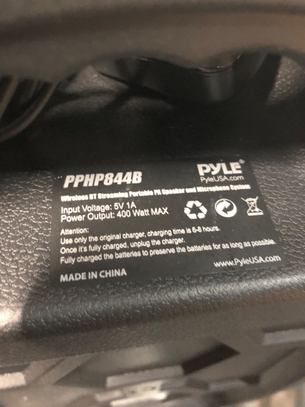 Photo 3 of (MINOR DAMAGE/ SEE NOTES) Pyle 400W Portable Bluetooth PA Loudspeaker - 
