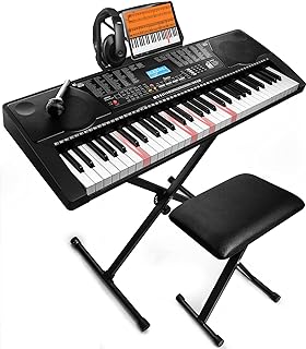 Photo 1 of **TURNS ON**  JIKADA 61 Key Portable Electronic Keyboard Piano w/Lighted Full Size Keys