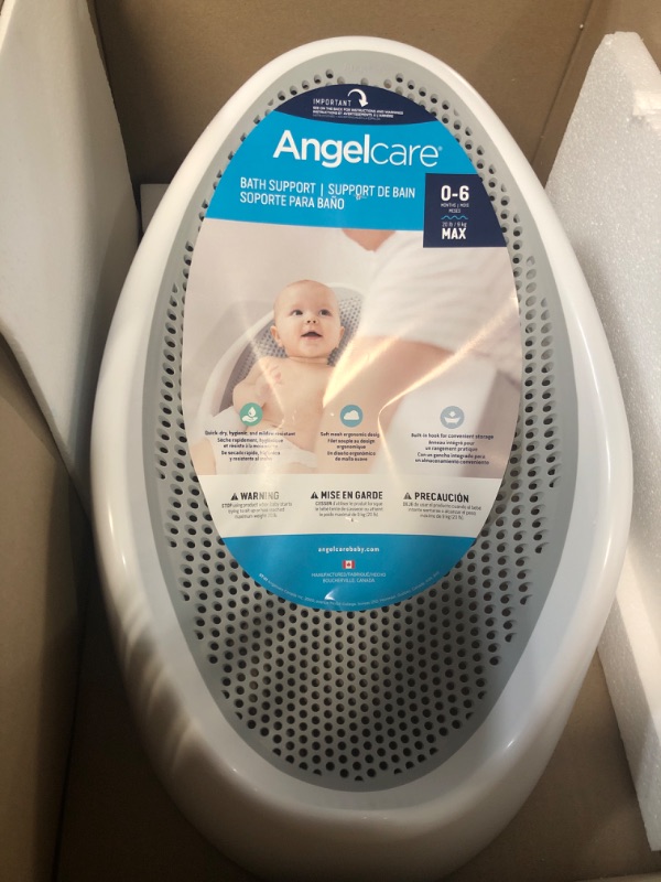 Photo 3 of Angelcare Baby Bath Support (Grey) | Ideal for Babies Less than 6 Months Old Grey 1 Count (Pack of 1)