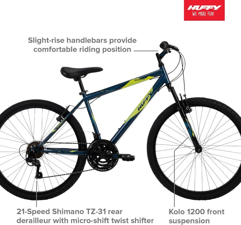 Photo 1 of (READ FULL POST) Huffy Hardtail Mountain Bike, Stone Mountain 26 inch, 21-Speed, Lightweight, Dark Blue Denim Blue 26 Inch Wheels/17 Inch Frame 21 Speed