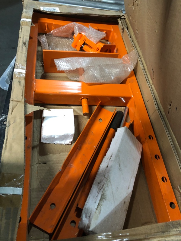 Photo 4 of ***DIRTY/ UNKNOWN MISSING PARTS***VEVOR Hydraulic 6 Ton H-Frame Garage Floor Adjustable Shop Press with Plates, 6T, Orange