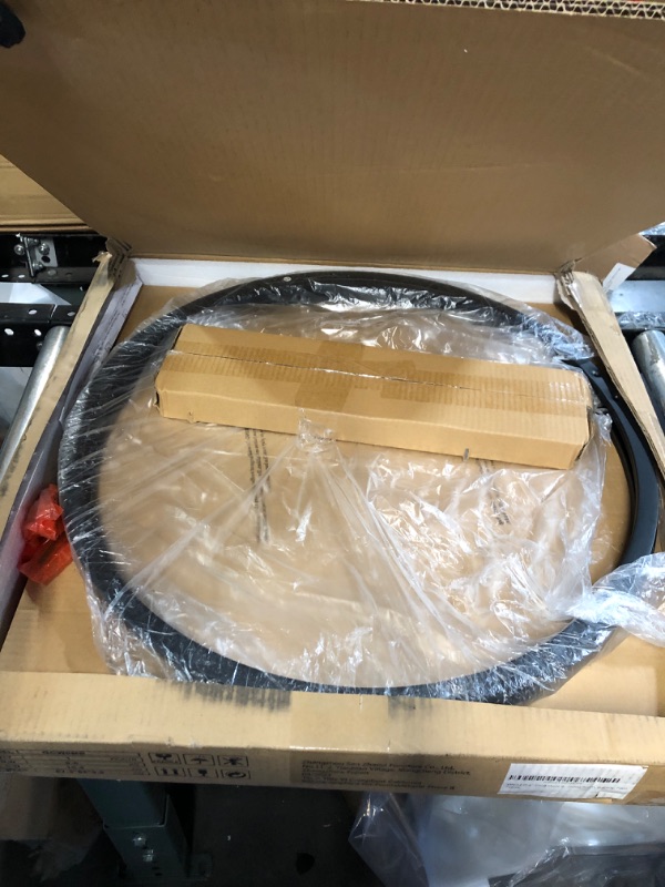 Photo 1 of ***USED - LIKELY MISSING PARTS***
VINGLI 25.6" Small Matte Black Round Coffee Table Water-Wave Glass Circle, 25.6"D x 25.6"W x 18.9"H