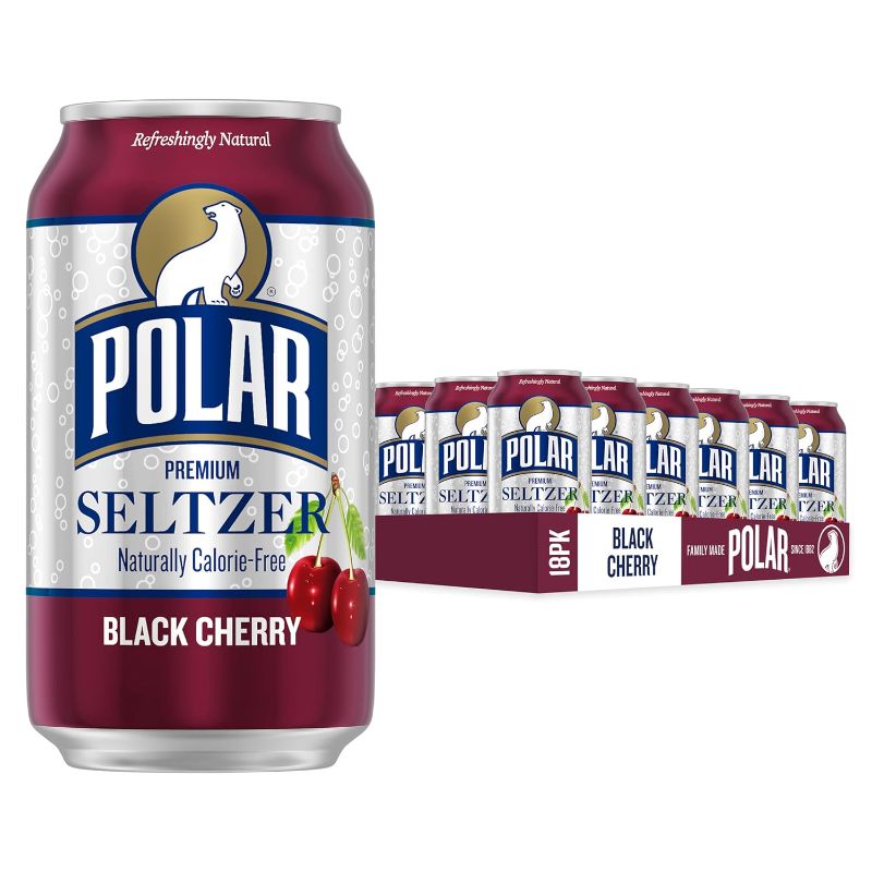 Photo 1 of ***EXPIRES 12-18-24*** Polar Seltzer Water Black Cherry, 12 fl oz cans, (24 pack)